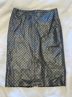 Lord & Taylor Black Textured Pencil Skirt